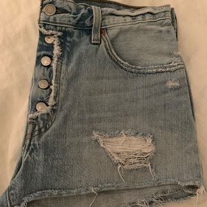 Levi’s 501 distressed denim shorts